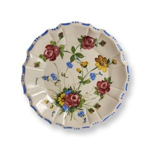 Vtg Italian majolica floral plate           #D